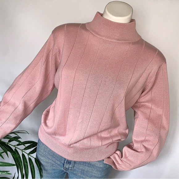 v i n t a g e :: Ribbed Slouchy Mauve Neutral Grandpa Knit...